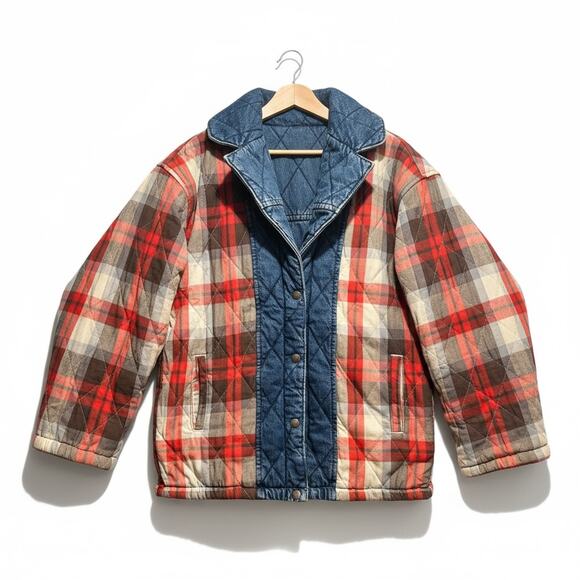 Levi’s Premium Quilted Plaid & Denim Jacket - Picture 2 of 5